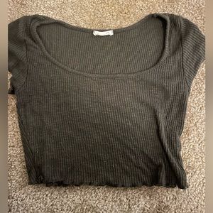 Small olive green crop top